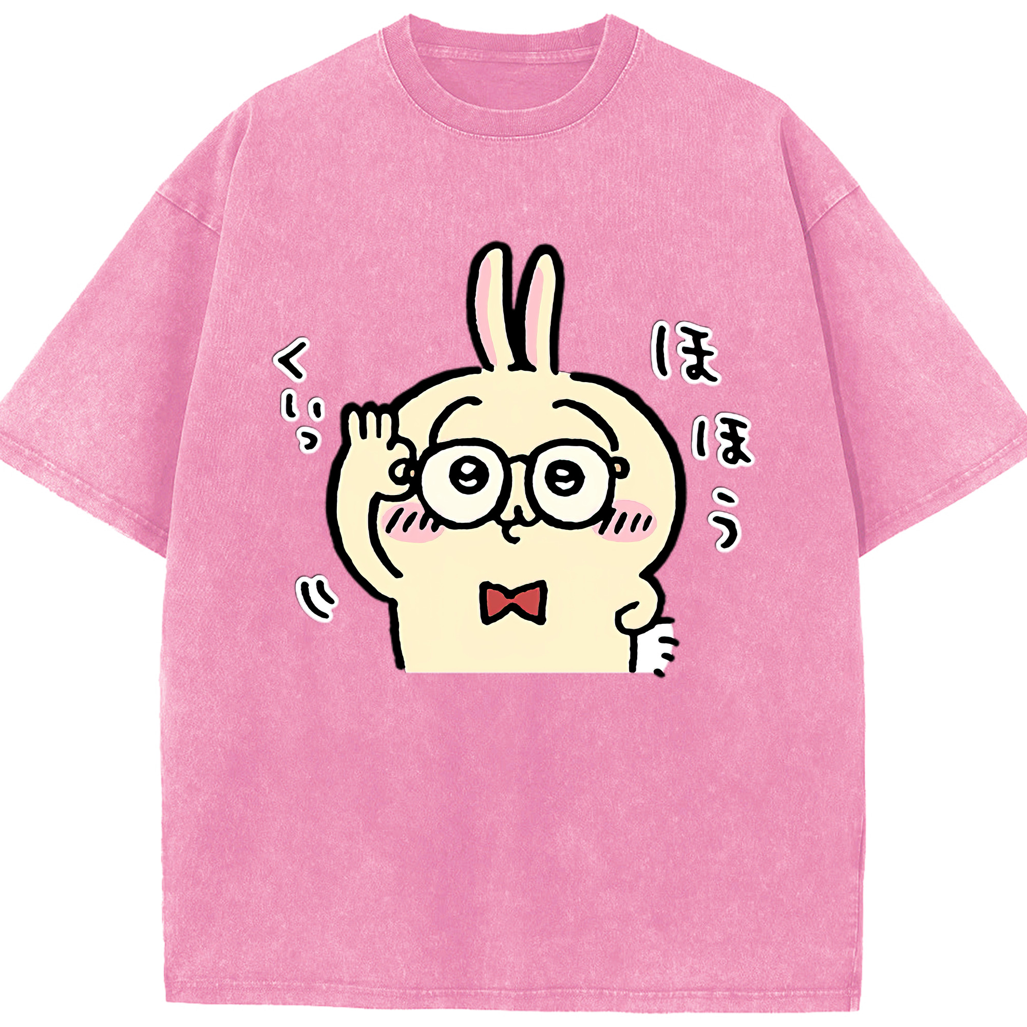 （画像用） ちいかわ うさぎ Chii-kawa usagi 綿100% ヴィンテージ風 半袖Tシャツ（フロントプリント）